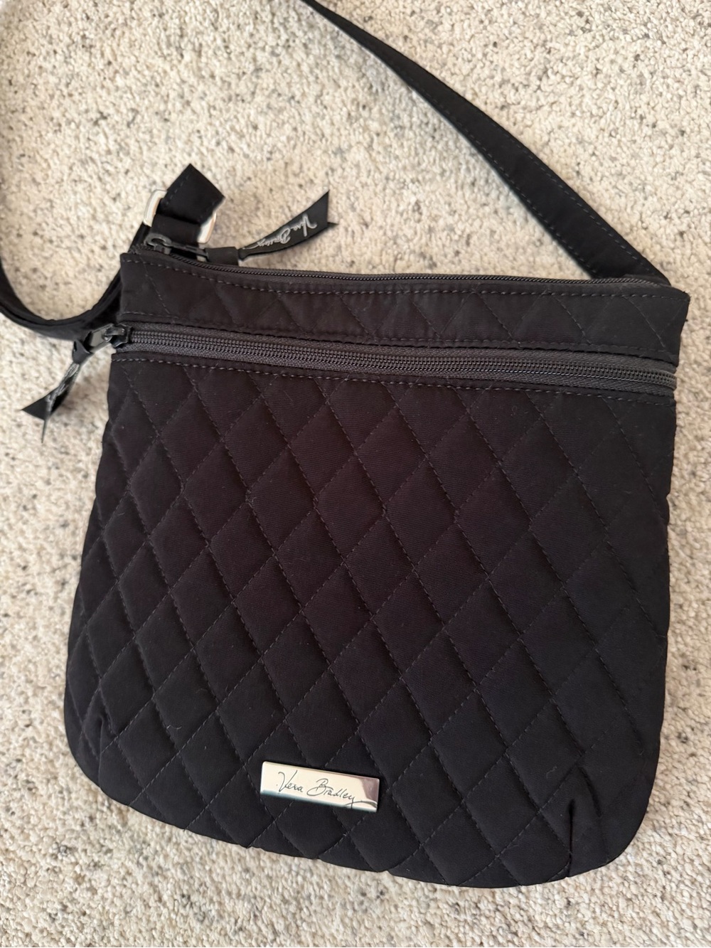 LIKE NEW! Vera Bradley Black Quilted Crossbody Bag